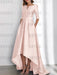 Petal mother of the bride satin dress with pockets and high low hem