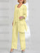 Canary mother of the bride 3 piece chiffon pantsuit with long jacket