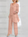 Dusty Rose mother of the bride 3 piece chiffon pantsuit with long jacket