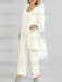 Ivory mother of the bride 3 piece chiffon pantsuit with long jacket