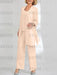 Light Champagne mother of the bride 3 piece chiffon pantsuit with long jacket