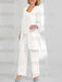 Off White mother of the bride 3 piece chiffon pantsuit with long jacket
