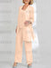 Peach Pink mother of the bride 3 piece chiffon pantsuit with long jacket