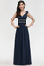 Navy Blue Chic Ruched Chiffon Aline Formal Dress Bridesmaid Dress with Beadings