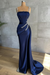 Navy Blue glitter evening dresses floor-length Prom Dress - Prom Dresses