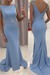 Sky Blue Sequined Fitted Cap Sleeve Mermaid Prom Dress Formal Gown - Prom Dresses
