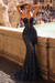 Navy Sexy Sleeveless Deep V-Neck Mermaid Beaded Appliques Lace Prom Dress