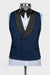 Alger Dark Blue Shawl Lapel Three Pieces Wedding Men Suits