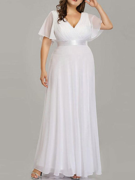 Plus Size Chiffon Aline Wedding Guest Dress On Sale-Bridelily Plus Size Chiffon Aline Wedding Guest Dress On Sale-Bridelily