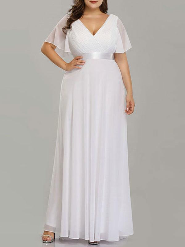 Plus Size Chiffon Aline Wedding Guest Dress On Sale-Bridelily