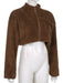 Faux Fur Coats Coffee Brown Turndown Collar Long Sleeves Zipper Oversized Women Coat