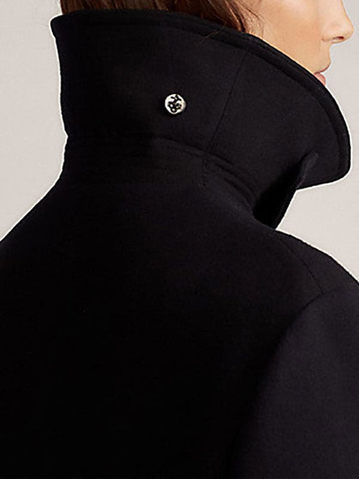 Faux Fur Coats For Women High Collar Long Sleeves Black Casual Trench Coats