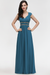 Ocean Blue Chic Ruched Chiffon Aline Formal Dress Bridesmaid Dress with Beadings
