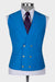 King Ocean Blue Peaked Lapel Three Pieces Wedding Men Suits
