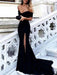 Off-Shoulder Prom Gown with Daring Split