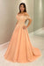 Off-the-Shoulder Aline Wedding Guest Dress with Floral Tulle Evening Dress - Prom Dresses