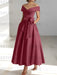 Sleeveless Off-the-Shoulder A-Line/Princess Ankle-Length Mother of the Bride Dresses with Pockets