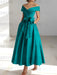 Sleeveless Off-the-Shoulder A-Line/Princess Ankle-Length Mother of the Bride Dresses with Pockets