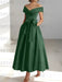 Sleeveless Off-the-Shoulder A-Line/Princess Ankle-Length Mother of the Bride Dresses with Pockets