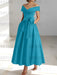 Sleeveless Off-the-Shoulder A-Line/Princess Ankle-Length Mother of the Bride Dresses with Pockets