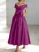 Sleeveless Off-the-Shoulder A-Line/Princess Ankle-Length Mother of the Bride Dresses with Pockets