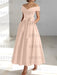 Sleeveless Off-the-Shoulder A-Line/Princess Ankle-Length Mother of the Bride Dresses with Pockets