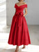 Sleeveless Off-the-Shoulder A-Line/Princess Ankle-Length Mother of the Bride Dresses with Pockets