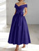 Sleeveless Off-the-Shoulder A-Line/Princess Ankle-Length Mother of the Bride Dresses with Pockets