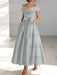 Sleeveless Off-the-Shoulder A-Line/Princess Ankle-Length Mother of the Bride Dresses with Pockets