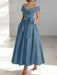 Sleeveless Off-the-Shoulder A-Line/Princess Ankle-Length Mother of the Bride Dresses with Pockets