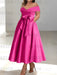 Sleeveless Off-the-Shoulder A-Line/Princess Ankle-Length Mother of the Bride Dresses with Pockets