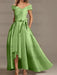 Off-the-Shoulder Asymmetrical A-Line Mother of the Bride Dresses with Ruffles