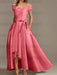 Off-the-Shoulder Asymmetrical A-Line Mother of the Bride Dresses with Ruffles