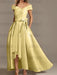 Off-the-Shoulder Asymmetrical A-Line Mother of the Bride Dresses with Ruffles