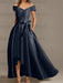 Off-the-Shoulder Asymmetrical A-Line Mother of the Bride Dresses with Ruffles