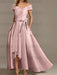 Off-the-Shoulder Asymmetrical A-Line Mother of the Bride Dresses with Ruffles