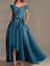 Off-the-Shoulder Asymmetrical A-Line Mother of the Bride Dresses with Ruffles