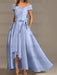 Off-the-Shoulder Asymmetrical A-Line Mother of the Bride Dresses with Ruffles