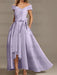 Off-the-Shoulder Asymmetrical A-Line Mother of the Bride Dresses with Ruffles