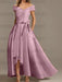 Off-the-Shoulder Asymmetrical A-Line Mother of the Bride Dresses with Ruffles