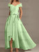 Off-the-Shoulder Asymmetrical A-Line Mother of the Bride Dresses with Ruffles