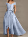 Off-the-Shoulder Asymmetrical A-Line Mother of the Bride Dresses with Ruffles