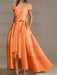 Off-the-Shoulder Asymmetrical A-Line Mother of the Bride Dresses with Ruffles