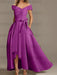Off-the-Shoulder Asymmetrical A-Line Mother of the Bride Dresses with Ruffles