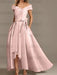 Off-the-Shoulder Asymmetrical A-Line Mother of the Bride Dresses with Ruffles