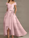 Off-the-Shoulder Asymmetrical A-Line Mother of the Bride Dresses with Ruffles