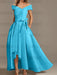 Off-the-Shoulder Asymmetrical A-Line Mother of the Bride Dresses with Ruffles
