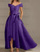 Off-the-Shoulder Asymmetrical A-Line Mother of the Bride Dresses with Ruffles