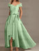 Off-the-Shoulder Asymmetrical A-Line Mother of the Bride Dresses with Ruffles