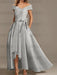 Off-the-Shoulder Asymmetrical A-Line Mother of the Bride Dresses with Ruffles